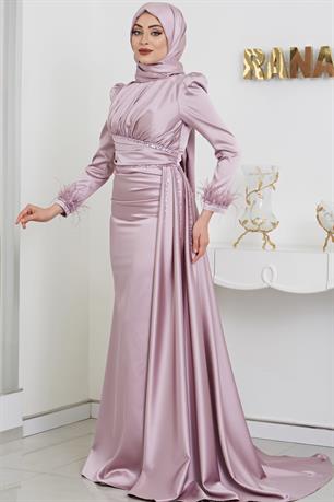 Merinette Tesettür Abiye Lila