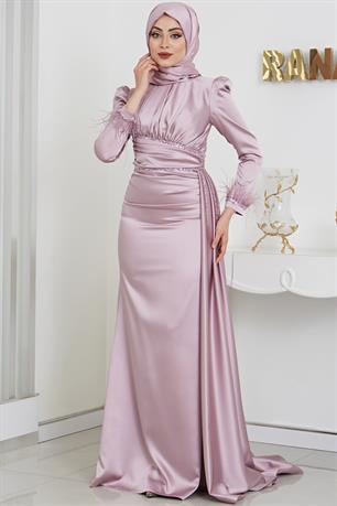 Merinette Tesettür Abiye Lila