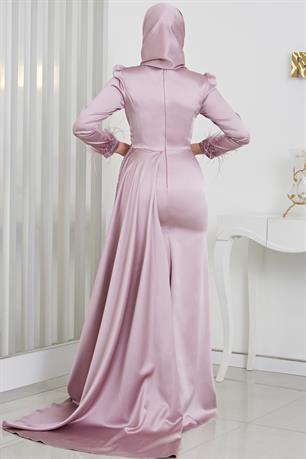 Merinette Tesettür Abiye Lila