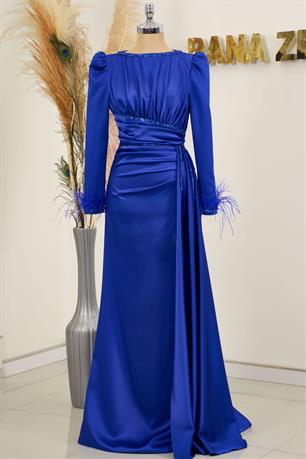 Merinette Tesettür Abiye Saks