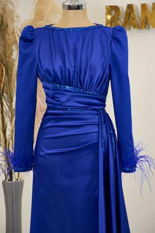 Merinette Tesettür Abiye Saks