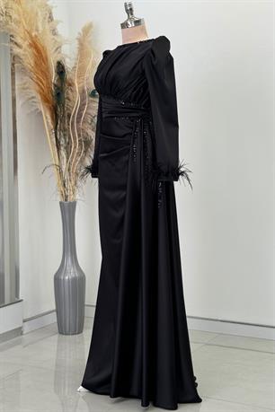 Merinette Tesettür Abiye Siyah