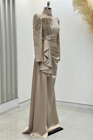 Merva Tesettür Abiye Gold