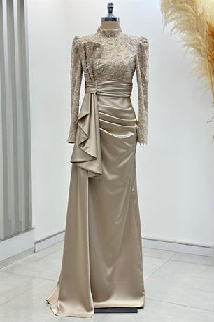 Merva Tesettür Abiye Gold