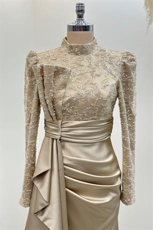 Merva Tesettür Abiye Gold