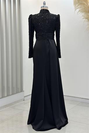 Merva Tesettür Abiye Siyah