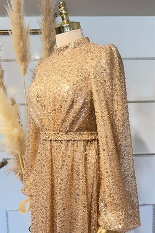 Merve Tesettür Abiye Gold