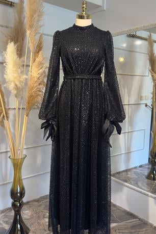 Merve Tesettür Abiye Siyah