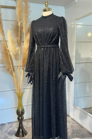 Merve Tesettür Abiye Siyah