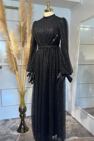 Merve Tesettür Abiye Siyah