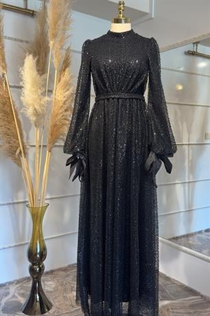 Merve Tesettür Abiye Siyah