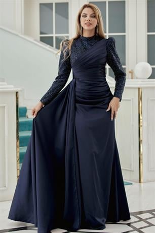 Mihri Tesettür Abiye Lacivert