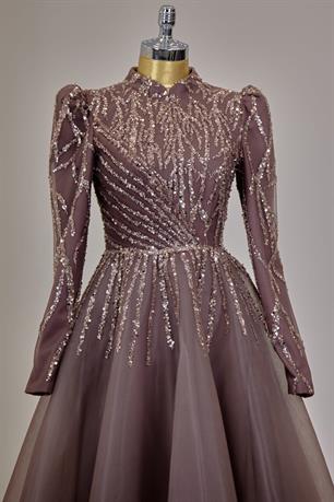 Mila Tesettür Abiye Kahve