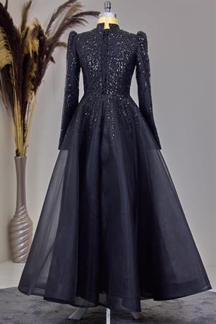 Mila Tesettür Abiye Siyah