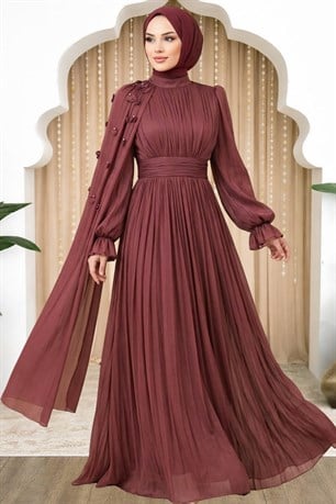 Mina Tesettür Abiye Gül Kurusu