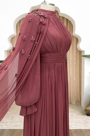 Mina Tesettür Abiye Gül Kurusu