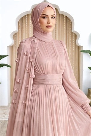 Mina Tesettür Abiye Pudra