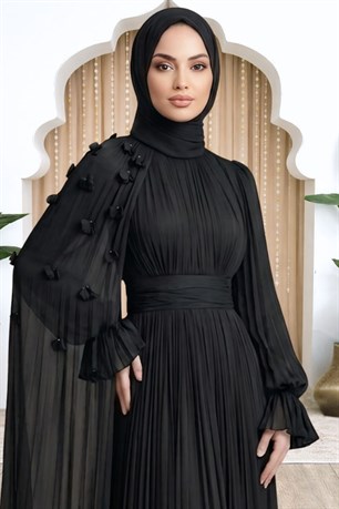 Mina Tesettür Abiye Siyah