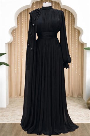 Mina Tesettür Abiye Siyah