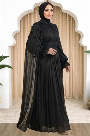 Mina Tesettür Abiye Siyah