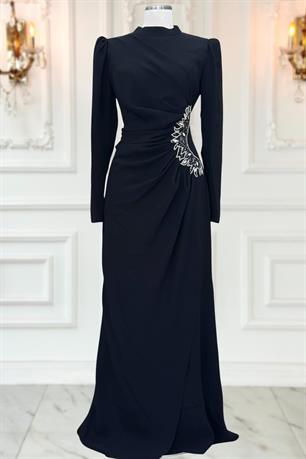 Miray Tesettür Abiye Siyah