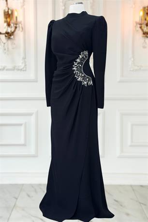 Miray Tesettür Abiye Siyah