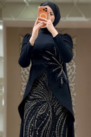 Miray Tesettür Abiye Siyah