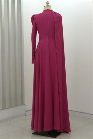 Molly Tesettür Abiye Fuşya