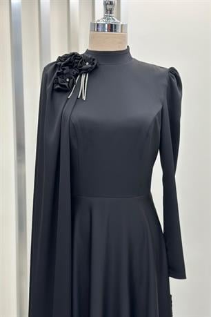 Molly Tesettür Abiye Siyah