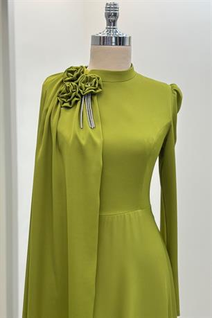 Molly Tesettür Abiye Yağ Yeşili