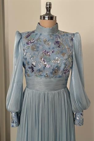 Nadia Tesettür Abiye Bebe Mavi