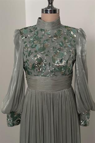 Nadia Tesettür Abiye Mint