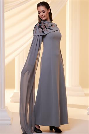 Nadya Tesettür Abiye Antrasit