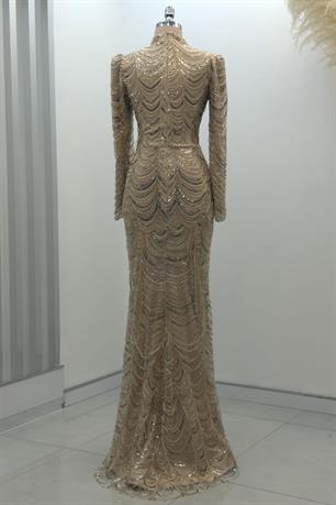 Narcissa Tesettür Abiye Gold