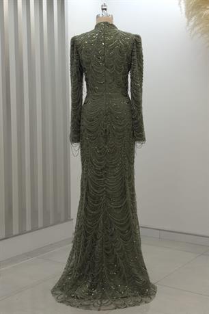 Narcissa Tesettür Abiye Haki