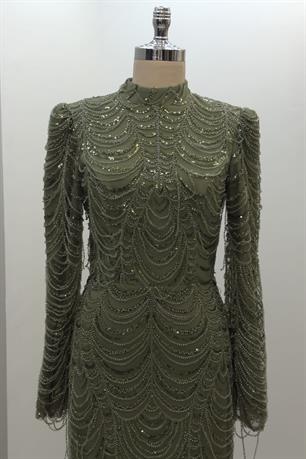 Narcissa Tesettür Abiye Haki