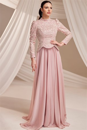 Nayra Tesettür Abiye Pudra