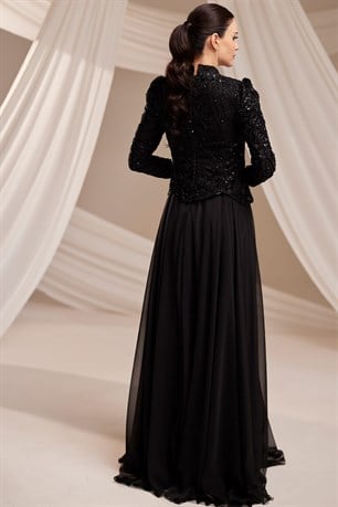 Nayra Tesettür Abiye Siyah