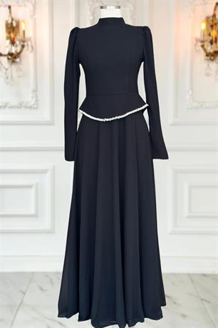 Naz Tesetür Abiye Siyah