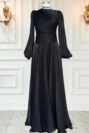 Nergis Tesettür Abiye Siyah