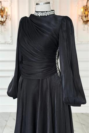 Nergis Tesettür Abiye Siyah