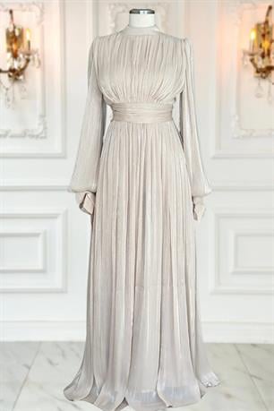 Nida Tesettür Abiye Bej