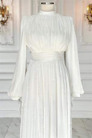 Nida Tesettür Abiye Ekru