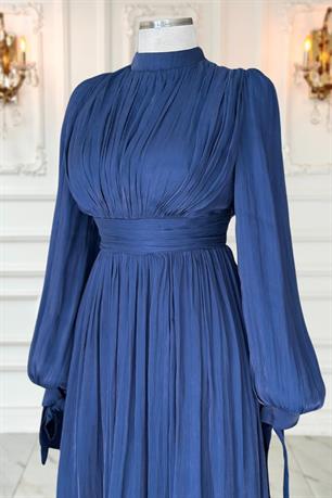 Nida Tesettür Abiye Lacivert