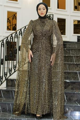 Nigar Tesettür Abiye Yağ Yeşili