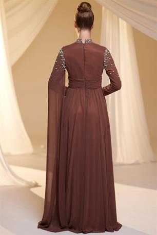 Nihal Tesettür Abiye Kahve