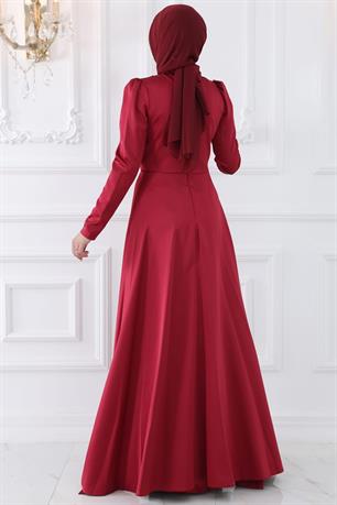 Nihal Tesettür Abiye Kırmızı