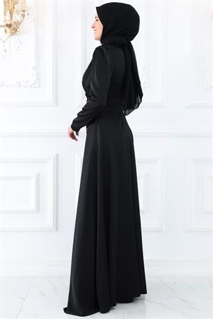 Nihal Tesettür Abiye Siyah