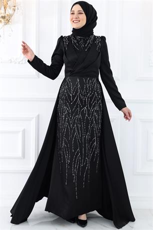 Nihal Tesettür Abiye Siyah