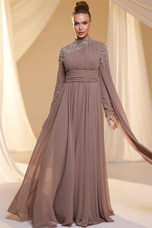 Nihal Tesettür Abiye Vizon